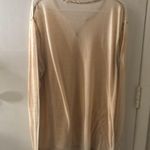 Lucky Brand  Oversize Beige Burnout Long Sleeve T-Shirt L Neutral Layering Winter Photo 5