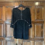 POL  Top Shirt Tunic Womens Small Black Oversized Faded Distressed Babydoll Photo 1