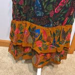 Farm Rio  Garden Tiered maxi skirt NEW boho tropical floral ruffle black motif si Photo 4