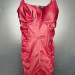 Privy Red Leather Dress Photo 0