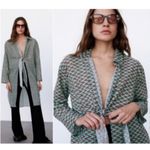 ZARA Lissie Shirt Printed Tunic Long Sleeve Blouse Boho Bloggers Favorite Small Photo 2