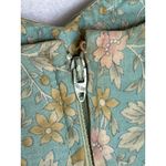 Vintage 70's Boho Floral Midi Dress Blue Ruffle Hem Satin Ribbon Detail small Green Photo 6