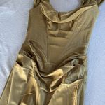 House Of CB  NATALYA OLIVE SATIN CORSET MIDI DRESS, Size Medium, $285 Photo 14