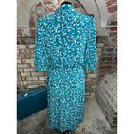 shirt dress geometric matching belt green blue white Size 12 Photo 2