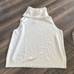 Designers Originals ivory Sleeveless knit turtleneck sweater tank Top White Size L Photo 6