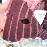 Free People NWT WE THE FREE Pink and Burgundy Striped Top XS Photo 4