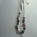 Smokey quartz, peach moonstone beads Necklace on Silver Chain Photo 5