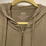 Crisp Size XS Olive Green Ling Sleeve Lightweight Full Zip Hoodie Top Pockets Photo 3