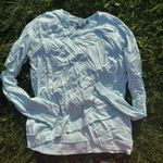 Athleta •XS• Serenity Criss Cross Sweatshirt Light Silver Blue Sweater 210159-09 Photo 1