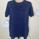 Brooks Brothers NTM: Vintage  Short Sleeve Navy with Delicate Floral Top Sz Large Photo 0