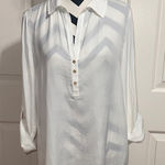 Lilly Pulitzer  White Half Button Shirt Photo 0