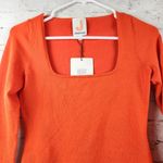 JoosTricot Long Sleeve Scoop Neck Top Sweater in Ferrari Orange Medium NWT Photo 3