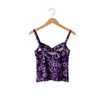 Bisou Bisou  Purple Floral Tankini Top SZ S Adjustable Straps Photo 2