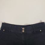 Nine West Women's Size 8  Jeans Black‎ Mid Rise Shorts Denim Stretch Gold Buttons Photo 14