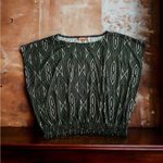   Blouse Ellen tracy green multicolors stamps top blouse size Large Photo 4