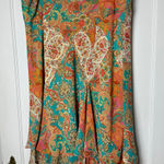 CHAPS Y2K Boho Chic Paisley Indie Slinky Pull On Skirt Women's Size Large Photo 0