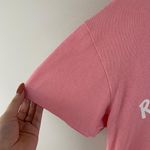 The Rolling Stones Pink White Red Lips Raw Hem Graphic Short Sleeve Band Tee Photo 5