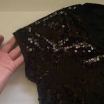 August Silk  Knits women’s black lined sequined fancy t-shirt, size medium Photo 3