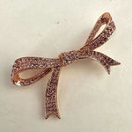 Kenneth Jay Lane pink rhinestone bow pin brooch Photo 0