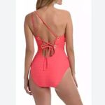 La Blanca Linea Costa One Shoulder One Piece Swimsuit 10 Coral Photo 1