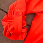 Victoria's Secret Bright Red Orange Long Sleeve Shirt Dress With lace Panels Photo 5