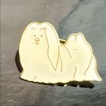 Vintage Shih Tzu Dog Pin Lapel hat Brooch Pin LONG Hair ENAMEL Photo 4