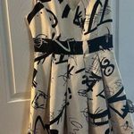 Donna Karan Black and White Pleated Mini Dress Photo 0