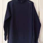 Gaiam  Deep Blue Turtleneck Sweatshirt Side Zippers Size XL NWT Photo 0