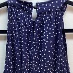 Coeur de Vague Size XL Navy Polka Dot Sleeveless Ruffle Maxi Dress. Preloved Blue Photo 3