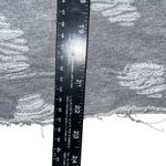 Distressed Ripped Grey Hoodie Women Oversized Casual Streetwear Gray Size L Photo 3