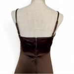 Brown satin maxi formal dress Photo 5