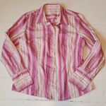 Merona Womens Pink/Gold Button Front Shirt, Lg Photo 0