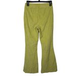 Aerie  XS Chartreuse Rib Velour 70s Flare Pants | Retro Boho Wide Leg Trousers Photo 6