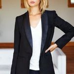 ZARA  DINNER TOXEDO Blazer Jacket w/ Velvet Lapel Collar Long Sleeves Black NEW Photo 1