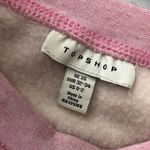 Topshop Womens Cropped Sweatshirt Puff Sleeve Crew Neck Pullover Pink Size 0-2 Photo 2