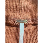 Free People Puff Sleeve Thermal Top Rust Brown Size Medium Cotton Mock Neck Photo 4