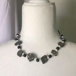 Bead & Faux Abalone Necklace BNWT Black Photo 1