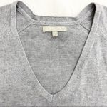 Joan Vass Gray v neck sweater with side buttons Photo 2