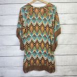 Anthropologie UNCLE FRANK Boho Chevron Tassled Blouse Paisley Women's Size‎ Small Beach Kimono Photo 4