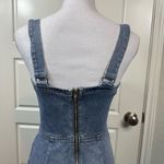 Reformation Kayla Distressed Corset Lace Up Denim Mini Dress Light Wash Size 2 Photo 3