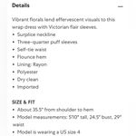 Tanya Taylor  | Sasha Pink Floral Puff-Sleeve A-Line Wrap Mini Dress Photo 5