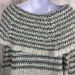 Free People Off Shoulder Sweater S | Teal Bouclé Knit | MSRP $128 | Oversized Photo 5