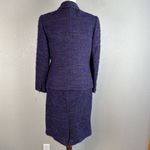 Talbots  Skirt Jacket Suit Size 8 Petite Purple Boucle Nubby Tweed Wool Mohair Photo 4
