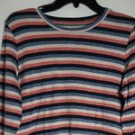 American Eagle Soft & Sexy Plush Sweater Women Large Striped Crew Neck Pullover Photo 4