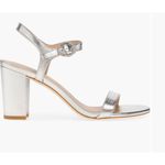 Stuart Weitzman New! Crystal Buckle 75 Block Heel Sandal Silver Sz 8.5 $525 Photo 2