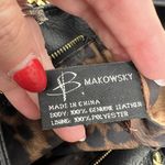 B Makowsky Genuine Black Leather Tote Large Shoulder Bag Purse Gold Hardware Photo 10