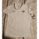 Nike  Lakers NBA Authentics Dri-FIT Polo‎ Shirt Womens White Photo 4