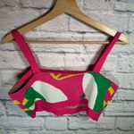 None Color Block Knit Cropped Tank Top | Size Large‎ Pink/multi-color shirt Photo 1