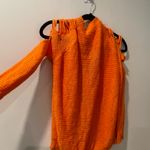 Love by Design Nordstrom  Orange Lattice Sleeve Cardigan- Size S Photo 3