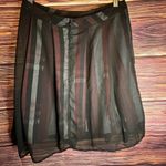 Paraphrase Knee length Sheer Plaid Skirt. Size Medium. Black Photo 2